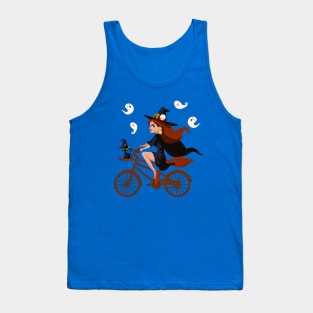 Cycling Witch , Cyclist Witch, Biker Witch, Rider Witch, Funny Halloween Pun For Cyclist and Cycling Lovers Tank Top